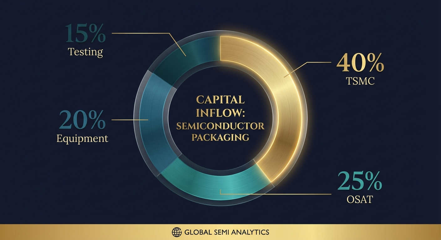 先進封裝供應鏈資金流入佔比